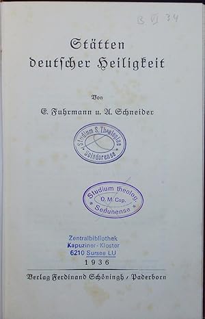Imagen del vendedor de Sttten deutscher Heiligkeit. a la venta por Antiquariat Bookfarm