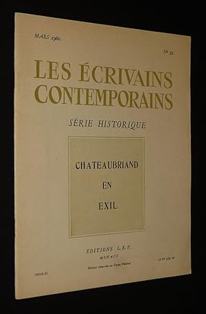 Bild des Verkufers fr Les Ecrivains contemporains (n51, mars 1960 - srie historique) : Chateaubriand en exil zum Verkauf von Abraxas-libris