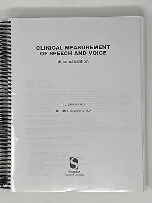 Immagine del venditore per Clinical Measurement of Speech and Voice 2E - Rebound copy venduto da Naymis Academic - EXPEDITED SHIPPING AVAILABLE