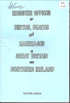 Seller image for Register Offices of Births, Deaths and Marriages in Great Britain and Northern Ireland for sale by Books and Bobs