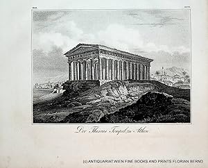 ATHEN, ATHENS, Tempel des Hephaistos, Temple of Hephaestus, original lithograph 1836