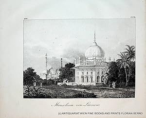 LUCKNOW, Mausoleum, India, original lithograph 1836