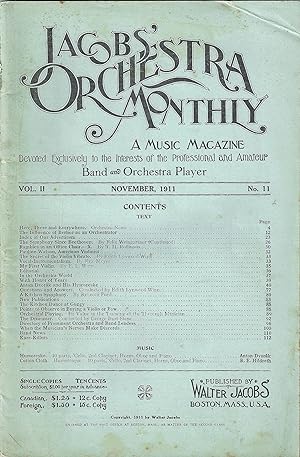 Jacobs Orchestra Monthly. A Music Magazine. Vol II No 11