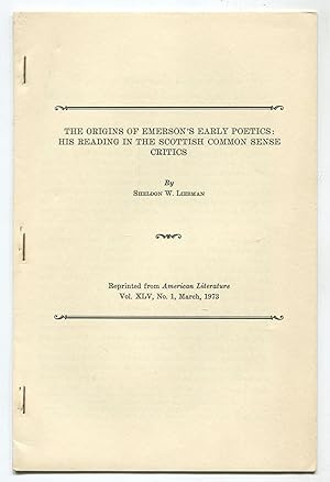 Seller image for The Origins of Emerson's Early Poetics: His Reading in the Scottish Common Sense Critics for sale by Between the Covers-Rare Books, Inc. ABAA