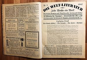 Bild des Verkufers fr Die Welt-Literatur 1917 Nr. 1-52 (vollstndig) : Jede Woche ein Werk. Die besten Romane und Novellen aller Zeiten und Vlker. zum Verkauf von Antiquariat Peda