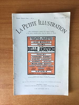 Imagen del vendedor de LA PETITE ILLUSTRATION n 101 Thtre n 72 : LA BELLE ANGEVINE Thtre des varits a la venta por KEMOLA