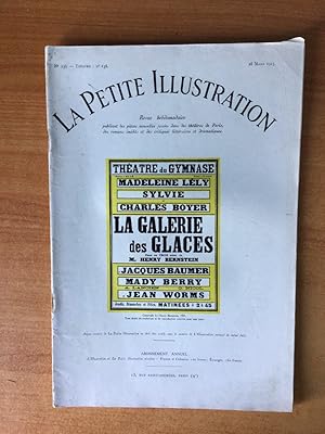 Bild des Verkufers fr LA PETITE ILLUSTRATION n 236 Thtre n 138 : LA GALERIE DES GLACES Thtre du Gymnase zum Verkauf von KEMOLA