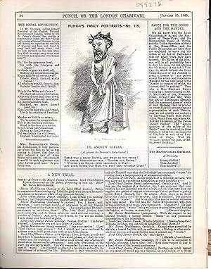 Image du vendeur pour ENGRAVING: "Dr. Andrew Clarke (Punch's Fancy Portraits, #119) engraving from Punch Magazine, January 20, 1883 mis en vente par Dorley House Books, Inc.