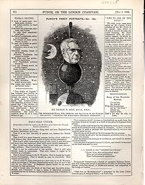 Seller image for ENGRAVING: "Sir George B. Airy, K.C.B., F.R.S. (Punch's fancy Portraits, #134) engraving from Punch Magazine, May 5, 1883 for sale by Dorley House Books, Inc.