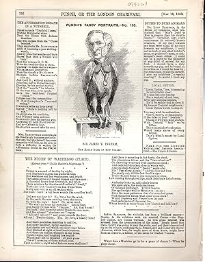 Seller image for ENGRAVING: "Sir James T. Ingham. (Punch's Fancy Portraits, #135) engraving from Punch Magazine, May 12, 1883 for sale by Dorley House Books, Inc.