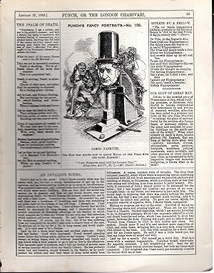 Image du vendeur pour ENGRAVING: "James Nasmyth (Punch's fancy Portraits, #120) engraving from Punch Magazine, Janruary 27, 1883 mis en vente par Dorley House Books, Inc.