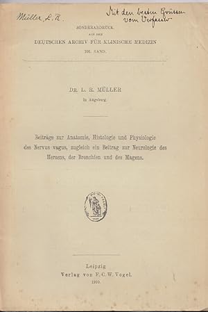 Beiträge zur Anatomie, Histologie und Physiologie des Nervus vagus, zugleich Beitrag zur Neurolog...