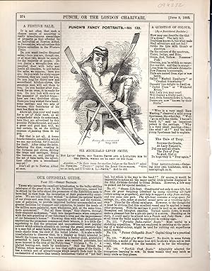 Image du vendeur pour ENGRAVING: "Sir Archibald Levin Smith" (Punch's Fancy Portraits, #139) engraving from Punch Magazine, June 9, 1883 mis en vente par Dorley House Books, Inc.