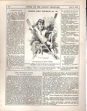 Seller image for ENGRAVING: "Sir Archibald Levin Smith" (Punch's Fancy Portraits, #139) engraving from Punch Magazine, June 9, 1883 for sale by Dorley House Books, Inc.