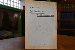 Imagen del vendedor de Zur Reform des Gefllstrafgesetzes. a la venta por Gppinger Antiquariat