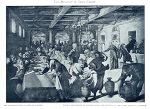 Seller image for THE MARRIAGE FEAST IN CANA OF GALILEE BY IL TINTORETTO,1904 MONOCHROME PLATE FROM A PHOTOGRAPH for sale by Artisans-lane Maps & Prints