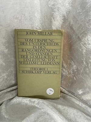 Seller image for Vom Ursprung des Unterschieds in den Rangordnungen und Stnden der Gesellschaft for sale by Antiquariat Jochen Mohr -Books and Mohr-