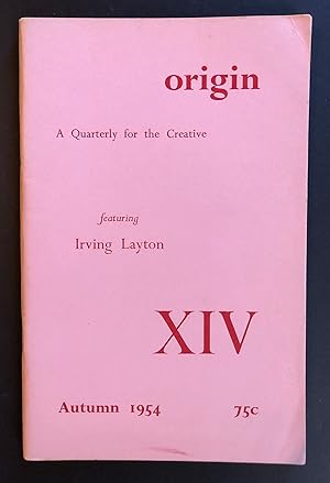 Imagen del vendedor de Origin XIV (14, First Series) (Autumn 1954) - featuring Irving Layton a la venta por Philip Smith, Bookseller