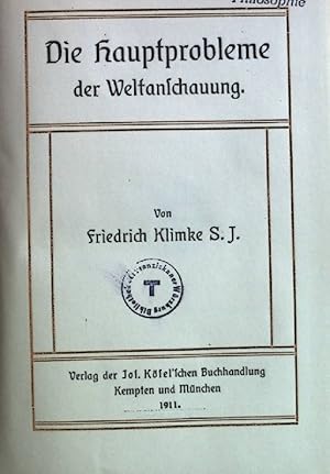 Bild des Verkufers fr Die Hauptprobleme der Weltanschauung. zum Verkauf von books4less (Versandantiquariat Petra Gros GmbH & Co. KG)