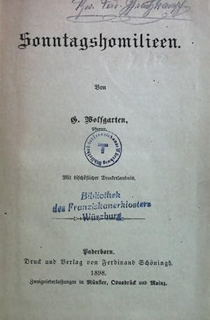 Bild des Verkufers fr Sonntagshomilieen. zum Verkauf von books4less (Versandantiquariat Petra Gros GmbH & Co. KG)