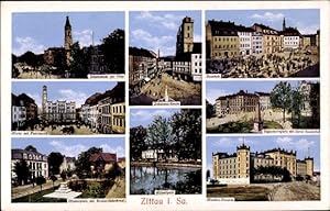 Ansichtskarte / Postkarte Zittau in der Oberlausitz, Johanneum, Johannes Kirche, Ottokarplatz, We...