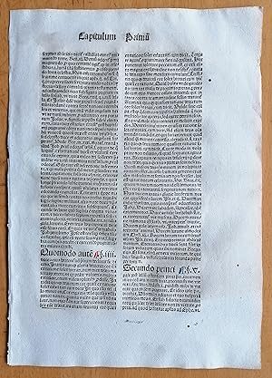 Bild des Verkufers fr Incunable Leaf Antonius Florentinus Summa theologica - 1488 zum Verkauf von raremapexchange