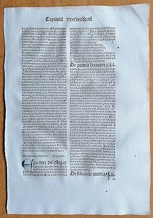 Bild des Verkufers fr Incunable Leaf Antonius Florentinus Summa theologica - 1488 zum Verkauf von raremapexchange