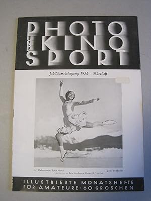 Bild des Verkufers fr Photo Kino Sport. Mrzheft des Jublibumsjahrgang 1936 Mrzheft: Titelbild: Sonja Henie zum Verkauf von Antiquariat Schleifer