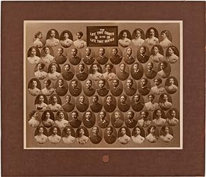 Seller image for LARGE PHOTOGRAPHIC PORTRAIT OF THE HAMPTON INSTITUTE GRADUATING CLASS OF 1909 PICTURING SEVENTY-ONE STUDENTS, PRIMARILY AFRICAN AMERICAN AND NATIVE AMERICAN] for sale by William Reese Company - Americana