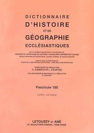Seller image for Dictionnaire d'Histoire Et De Gographie Ecclsiastiques. Fascicule 185 for sale by Libro Co. Italia Srl