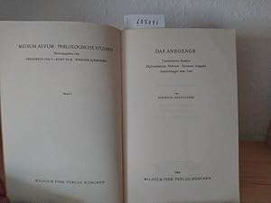 Bild des Verkufers fr Das Anegenge. Textkritische Studien. Diplomatischer Abdruck - Kritische Ausgabe - Anmerkungen zum Text. [Von Dietrich Neuschfer]. (= Medium aevum, Band 8). zum Verkauf von Antiquariat Kretzer