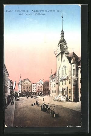 Bild des Verkufers fr Ansichtskarte Mhrisch Schnberg /Mor. Sumperk, Neues Rathaus am Kaiser-Franz-Josef-Platz zum Verkauf von Bartko-Reher