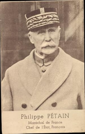 Ansichtskarte / Postkarte Philippe Pétain, Marechal de France, Chef de l'Etat Francais, Portrait