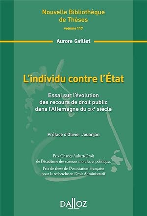 l'individu contre l'Etat ; essai sur l'évolution des recours de droit public dans l'Allemagne du ...