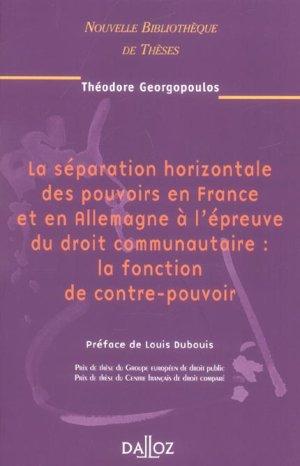 La séparation horizontale des pouvoirs en France et en Allemagne à l'épreuve du droit communautaire