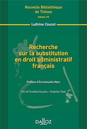 recherche sur la substitution en droit administratif français