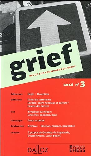 Seller image for revue Grief n.3 for sale by Chapitre.com : livres et presse ancienne
