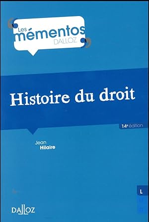histoire du droit ; introduction historique au droit et histoire des institutions publiques (14e ...
