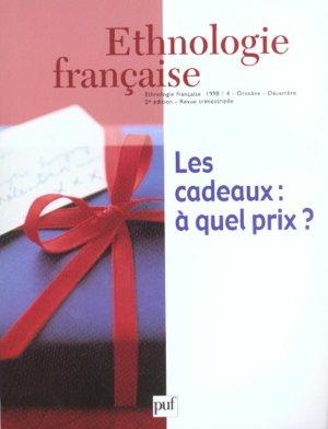 REVUE D'ETHNOLOGIE FRANCAISE n.4 : les cadeaux: à quel prix? (édition 1998)