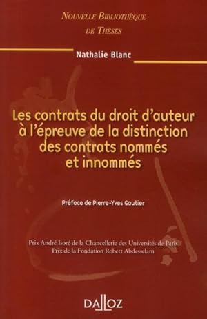 Les contrats du droit d'auteur à l'épreuve de la distinction des contrats nommés et innommés