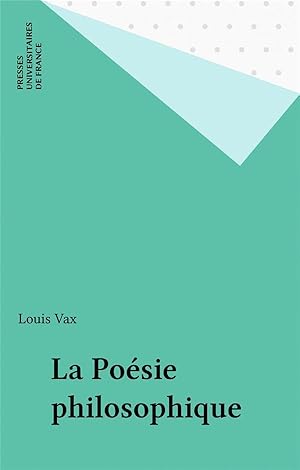 Seller image for La Posie philosophique for sale by Chapitre.com : livres et presse ancienne