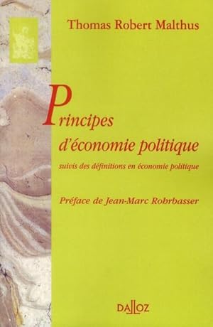 Principes d'économie politique. suivis Des définitions en économie politique