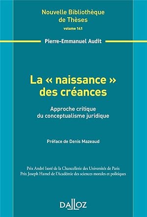 la « naissance » des créances ; approche critique du conceptualisme juridique