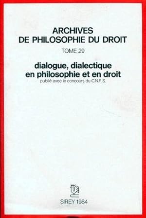 Dialogue, dialectique en philosophie et en droit