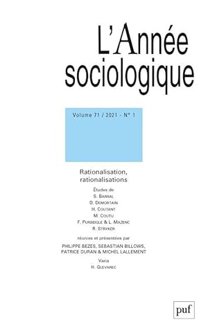 Revue L'Année sociologique n.71 : rationalisation, rationalisations (édition 2021)