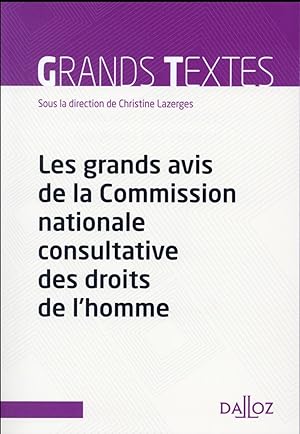 les grands avis de la Comission nationale consultative des DDH