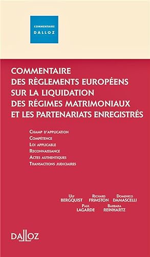 commentaire du règlement européen sur les régimes matrimoniaux (2e édition)