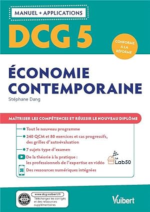DCG 5 : économie contemporaine ; manuel et applications