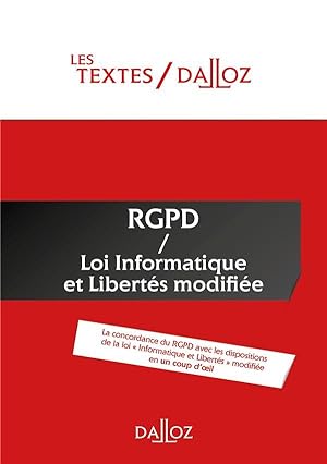 textes RGPD / loi informatique et libertés de 1978 modifiée ; nouveauté - protection des données