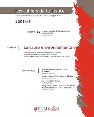 les cahiers de la justice n.2019/3 : la cause environnementale